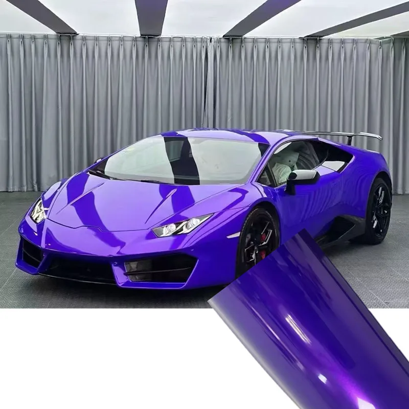 

Laser explosion purple Cyanine Vinyl Car Wrap film for vehicle coating Suitable for car vinyl stickers Bubble-free easy install