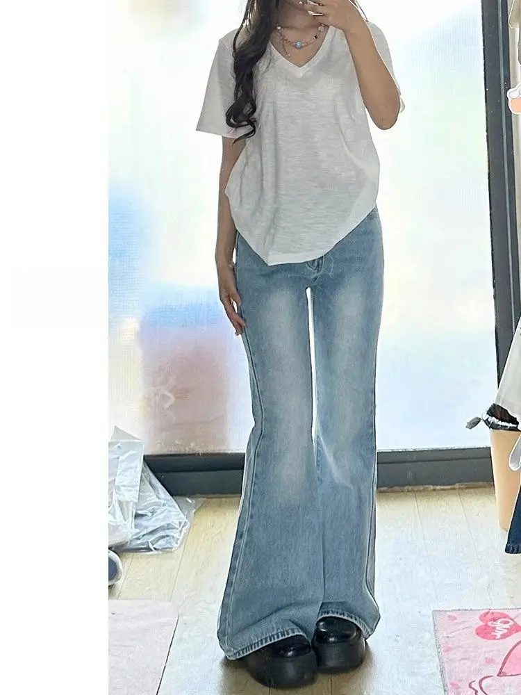 

Женские мешковатые джинсы Femme High Fashion Trend Популярные женские джинсы Hot Sense Series Однотонные универсальные длинные классические новые