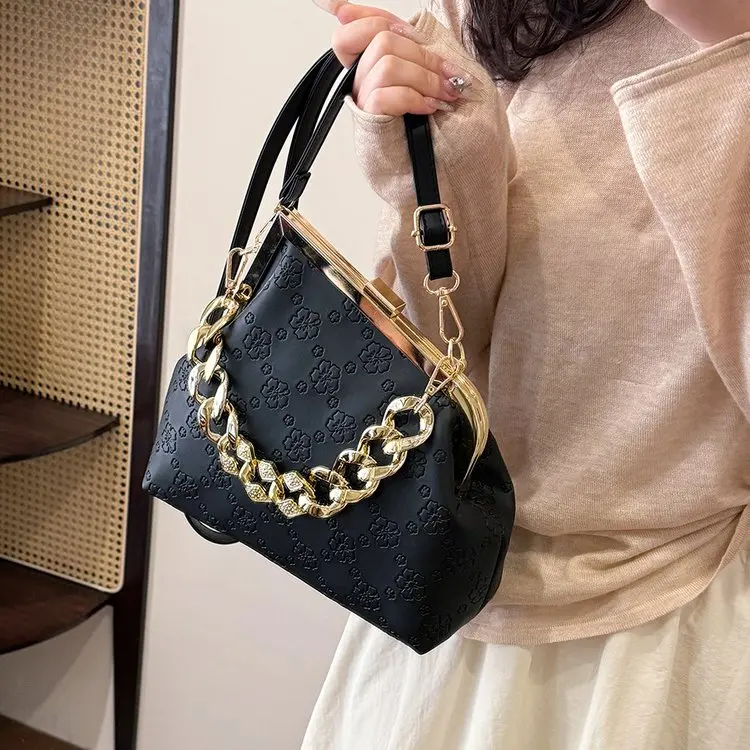 

2025 Summer 2316 New Retro Fashion Handbag Women's Shoulder Bag Plaid Other Messenger Bags PU