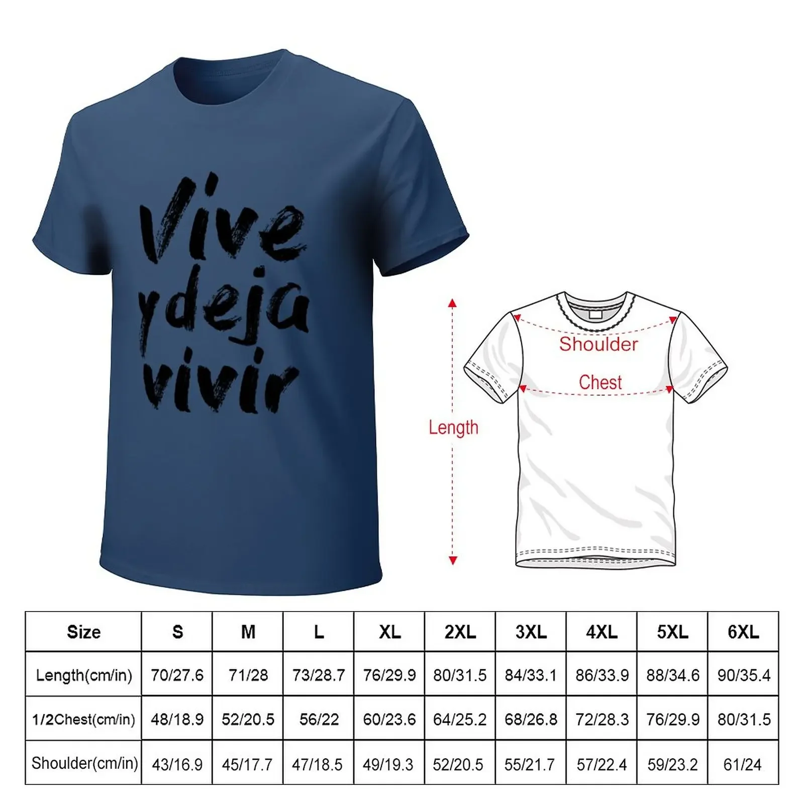 Vive y deja vivir T-Shirt plus size tops blacks summer tops heavy weight t shirts for men