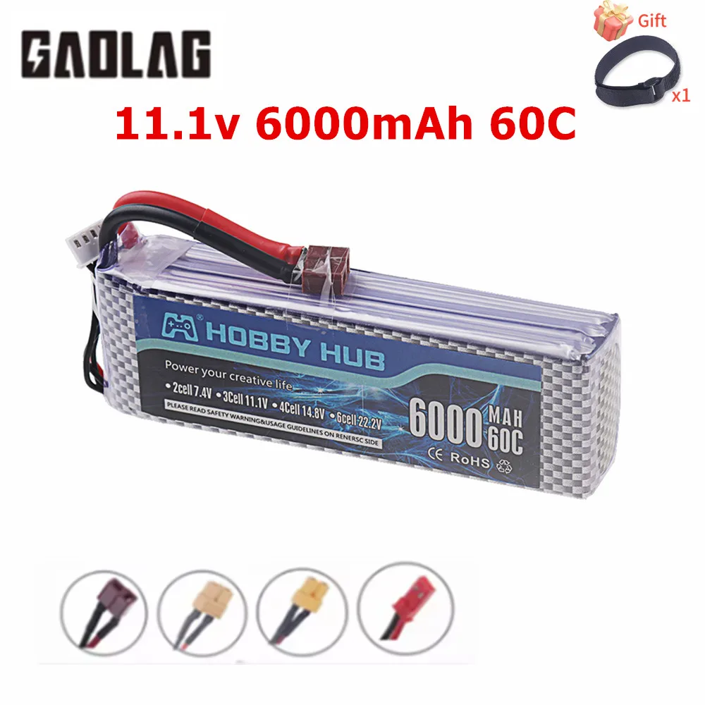 

3s 11.1v 6000mAh lipo Battery For RC remote control aircraft toys helicopters Airplanes cars Boat 3s Lipo 11.1v battery T XT60