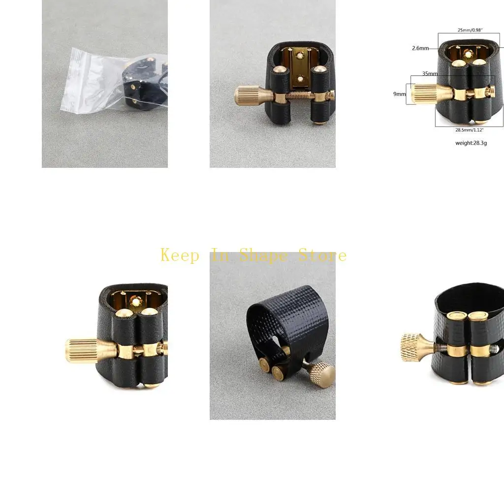 U1JC Leather Alto Saxophone Ligature Fastener for Tenor Saxphone Bakelite Mouthpiece