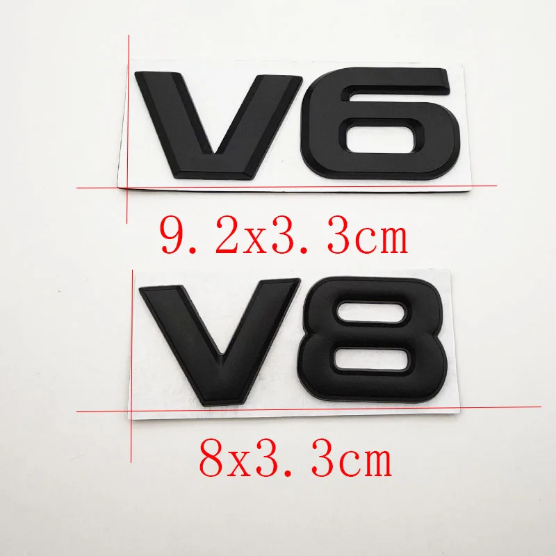 3d metal cromo preto split v6 v8 estilo logotipo emblema tronco do carro fender emblema decalque adesivo para toyota highlander acessórios