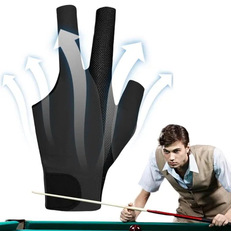 Billiards Gloves For Men Breathable Billiards Accessories Three Finger Gloves Sports Accessories Elastic Protective Gear For