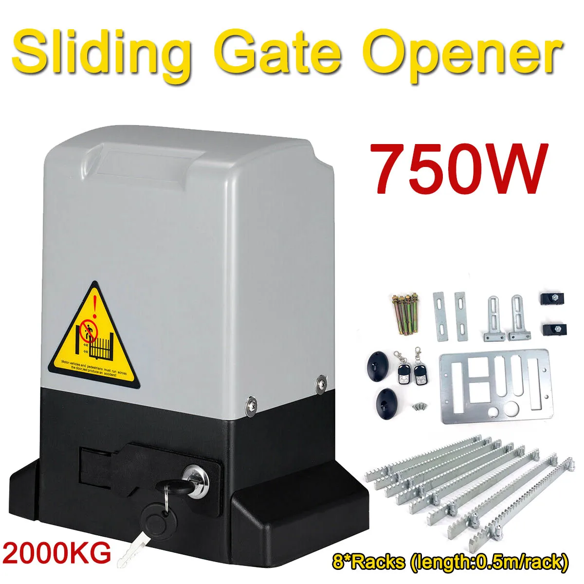 550 W/370 W/750 W Elektrische Schuifpoort Opener AC Motor Poort Automatische Deuraandrijvingen zware Garagedeuropener Kit 2000 KG