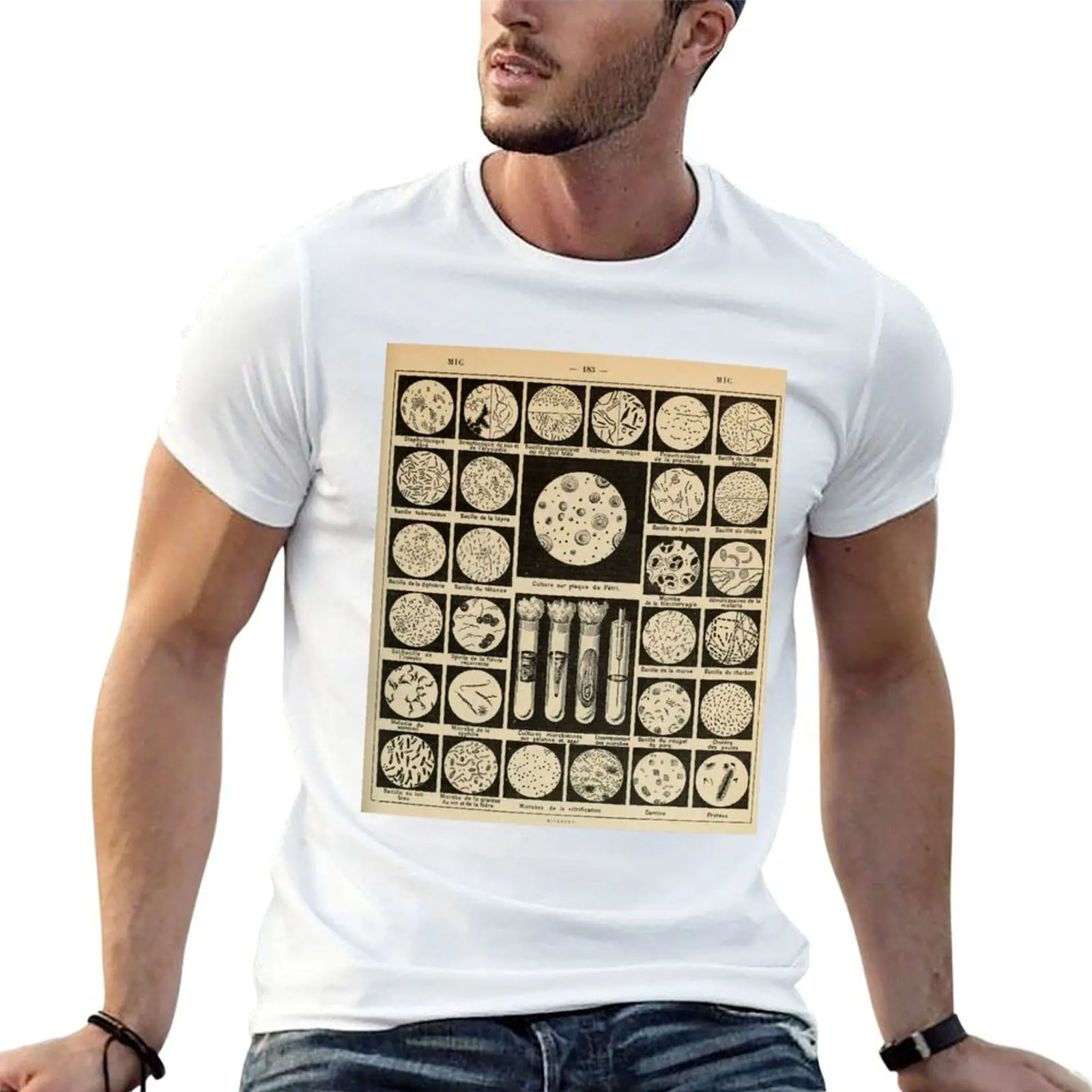 bacteria culture vintage french science journal T-Shirt Basic Breathable Solid Color T-Shirt