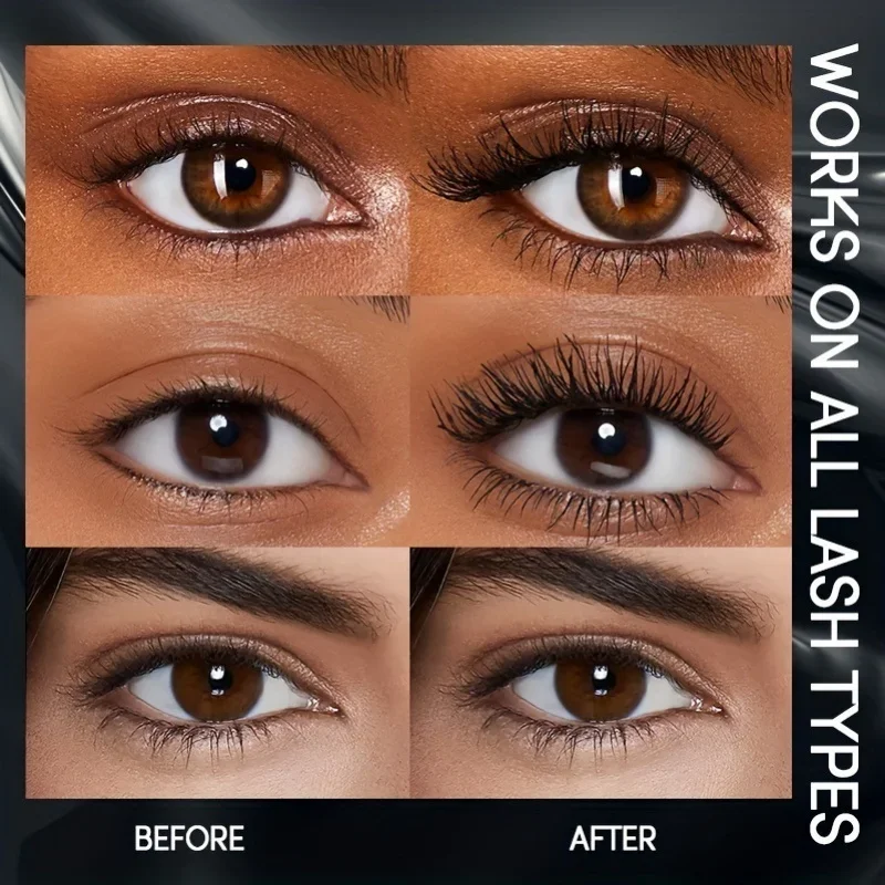 USHAS meistverkaufte Wimpern-Aufpolsterungs-Wimperntusche aus Seidenfaser, 4D-Wimperntusche, natürliches Verlängerungsvolumen, schnell trocknend, wasserfest, langlebig, nicht verschmierend