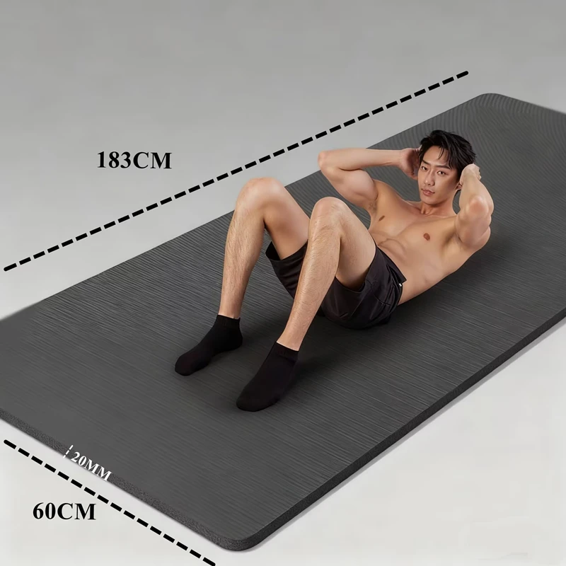 

183x60x20cm Yoga Mat Moisture-proof Thick NBR Outdoor Non-Slip Durable Camping Picnic Mat Exercise Gym Fitness Workout Indoor