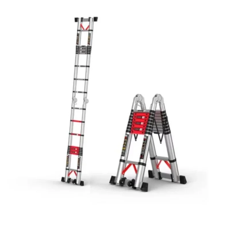 Multipurpose Aluminium Portable Ladders Red herringbone ladder Multipurpose Extension Aluminium Telescopic Ladder