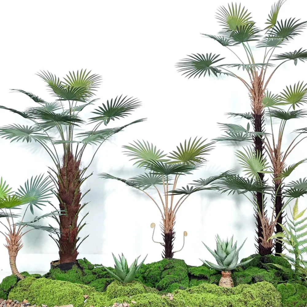 

Simulation Plant Loose-tailed Sunflower Potted Tropical Green Brown Sunflower Fan Interior Decoration