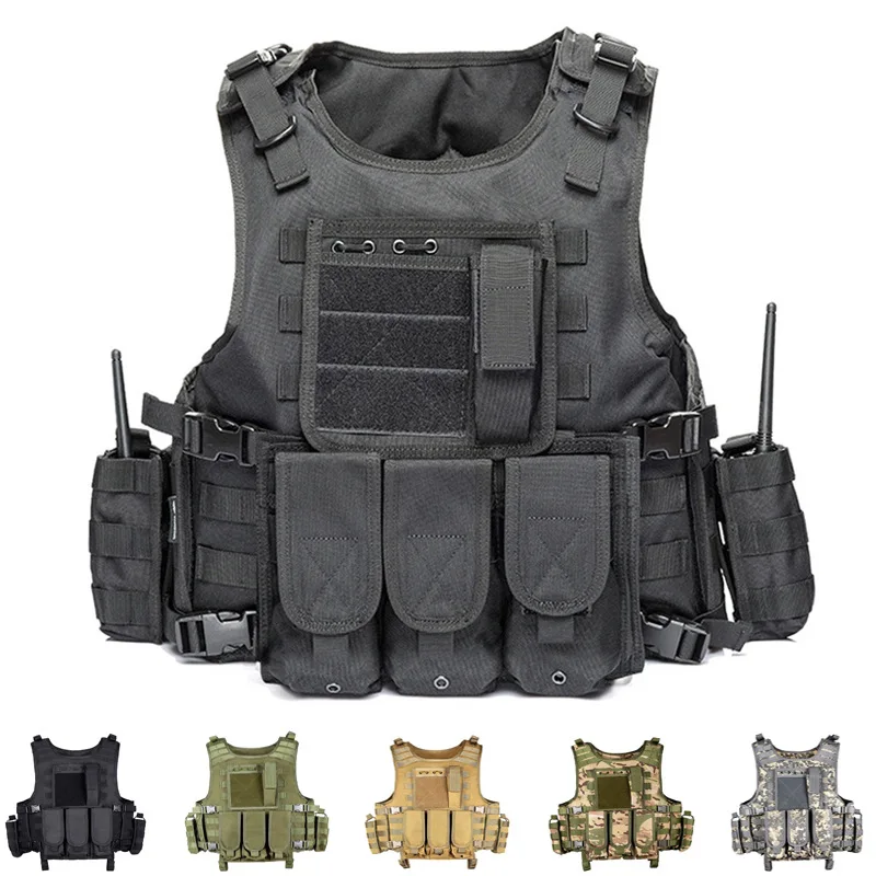 Gilet tactique multi-usage - Harnais modulaire camouflage à déconnexion rapide, pour le terrain et la simulation.