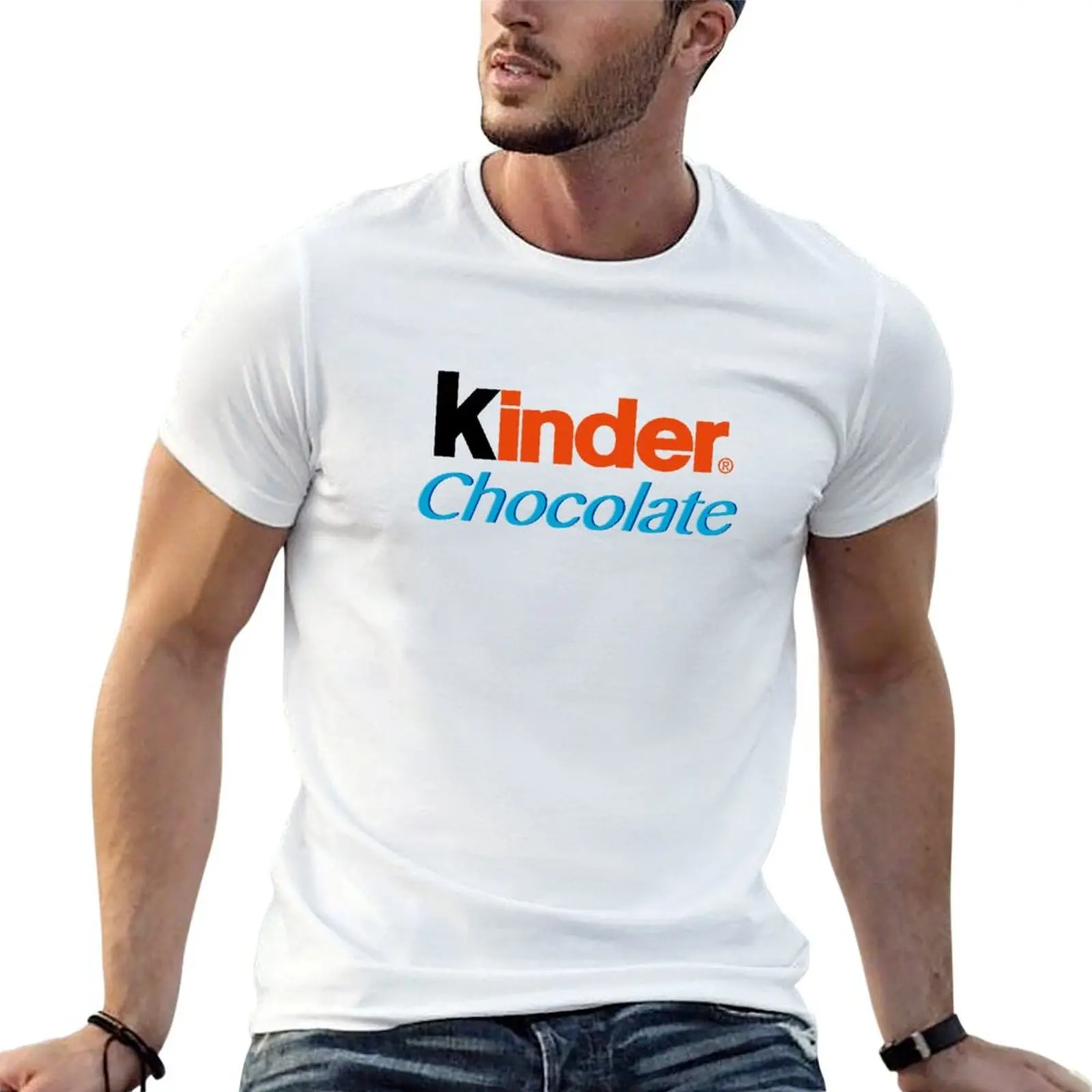 Camiseta Chocolate Kinder, camisetas para hombre, camiseta divertida de algodón, camisetas de algodón lisas para hombre, camiseta 100% para hombre