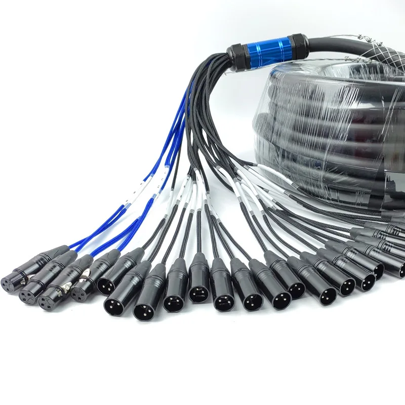 Best Sellers24-Way Multi-Core Cannon XLR Junction Box/Hub Studio Recording 1080p Stage Signal Cable Microphone Audio Socket Spea