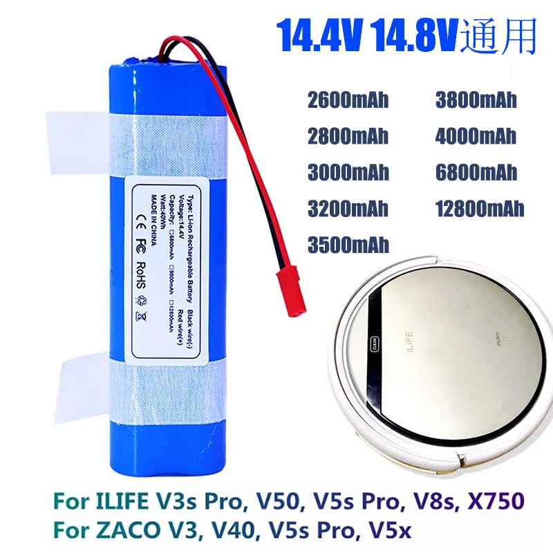 4S1P 14.4V 6800mah 18650Special offer  Lithium-Batterie Für ILIFE V3s Pro, V50, V5s Pro, V8s, x750 Roboter-staubsauger Batterie