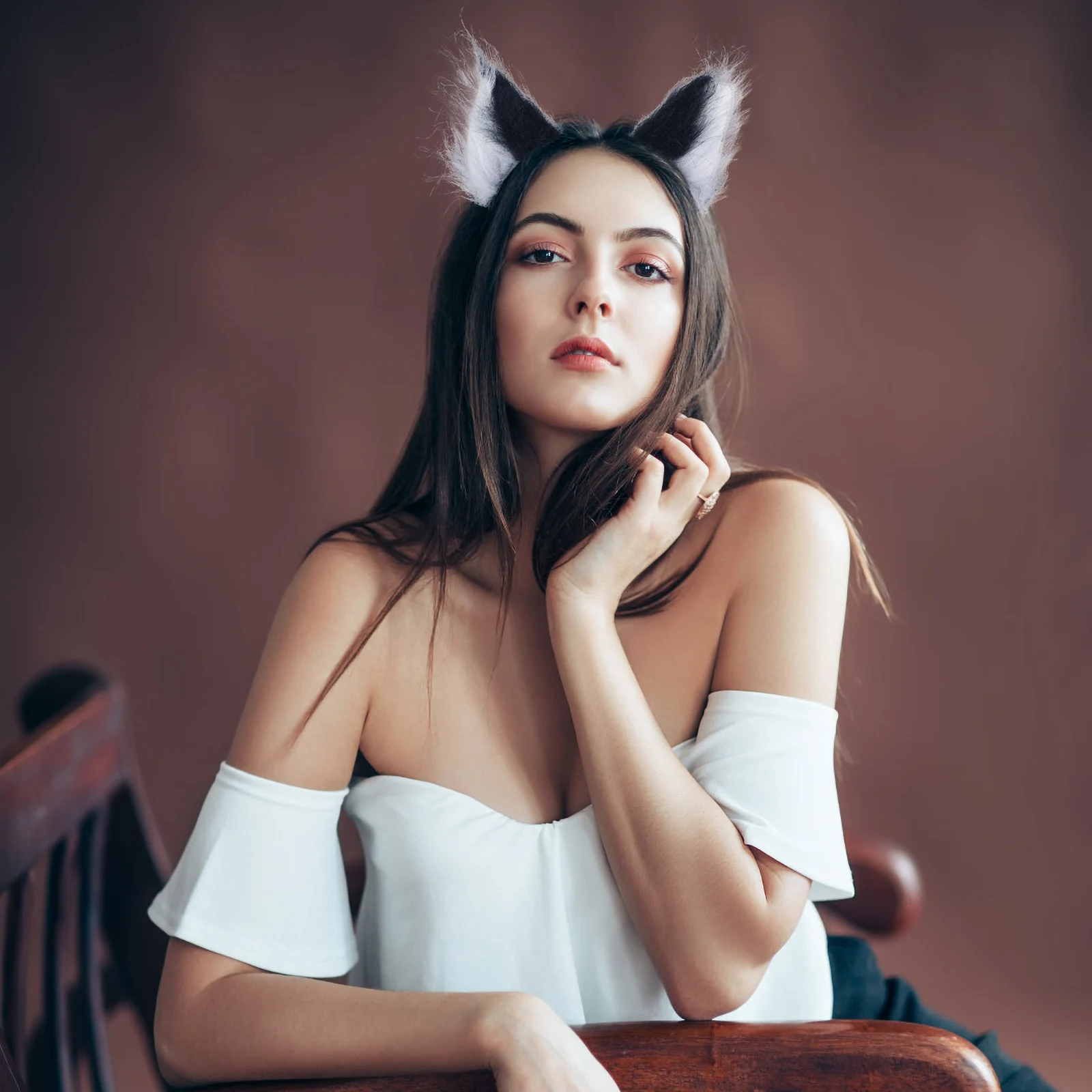 

Fox Beast Ear Headband for Cosplay Party Hair Accessory Animal Design Furry Fabric Adorable Headwear Elegant Decoration