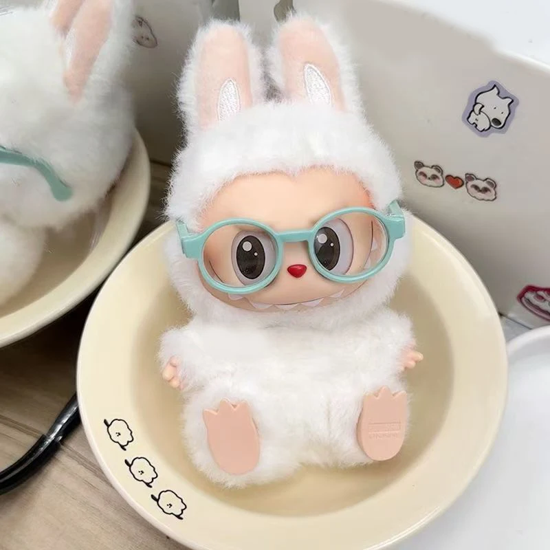 

for 17cm labubu Glasses 6.5cm Transparent Plastic Glasses For 1/8 1/6 1/4 BJD for Labubu MSD SD Plush for EXO Doll sunglasses
