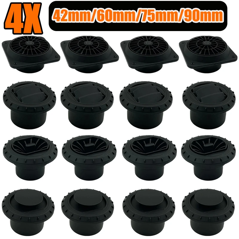 4X 60mm 75mm 90mm Air Vent Outlet Rotatable Air Diesel Heater Conditioner Ducting Pipe Joiner Connector For Car Truck VAN Camper