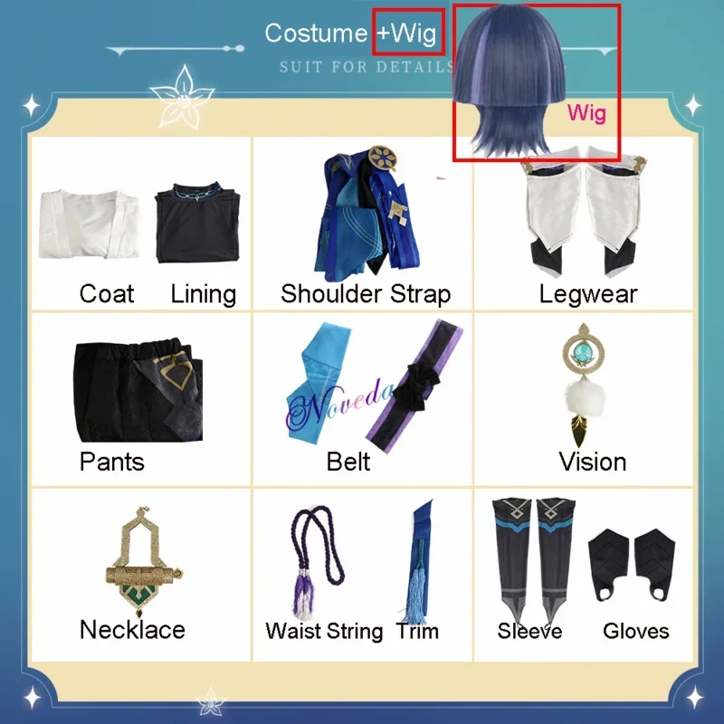 SN66 Scaramouche Wanderer Cosplay Costume Halloween Balladeer Kunikuzushi Hat Costume Wig Cosplay Sumeru Anemo Suit2@w$