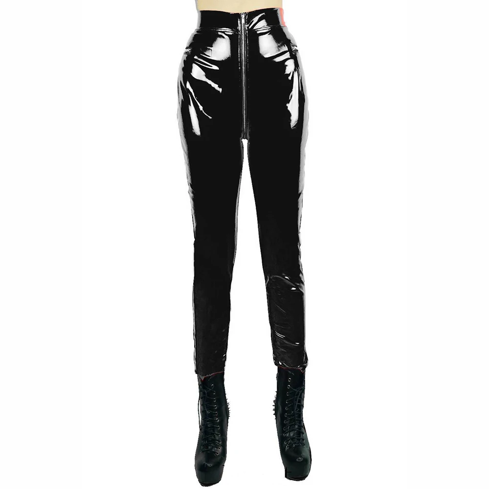 

Women Sexy Leahter Leggings Fashion Plus Size Hight Waist Stretchy Pole Dancing Vinyl Pants Clubwear Sexy Leather Skinny Pants