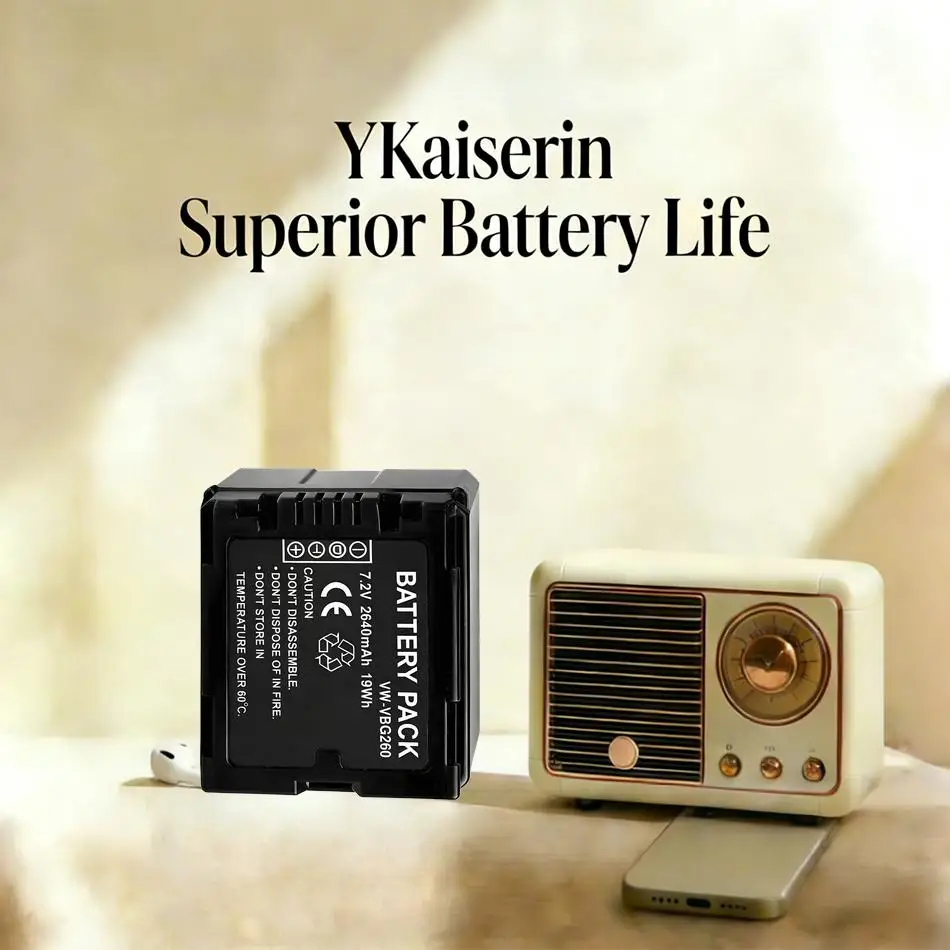 

Аккумулятор VW-VBG260 2640 мАч для Panasonic Sdr-SD600 SD700 H80S HMC73MC Hdc-HS20 Sdr-H40 Sdr-H48 Hdc-TM20 VW-VBG130 VW-VBG070