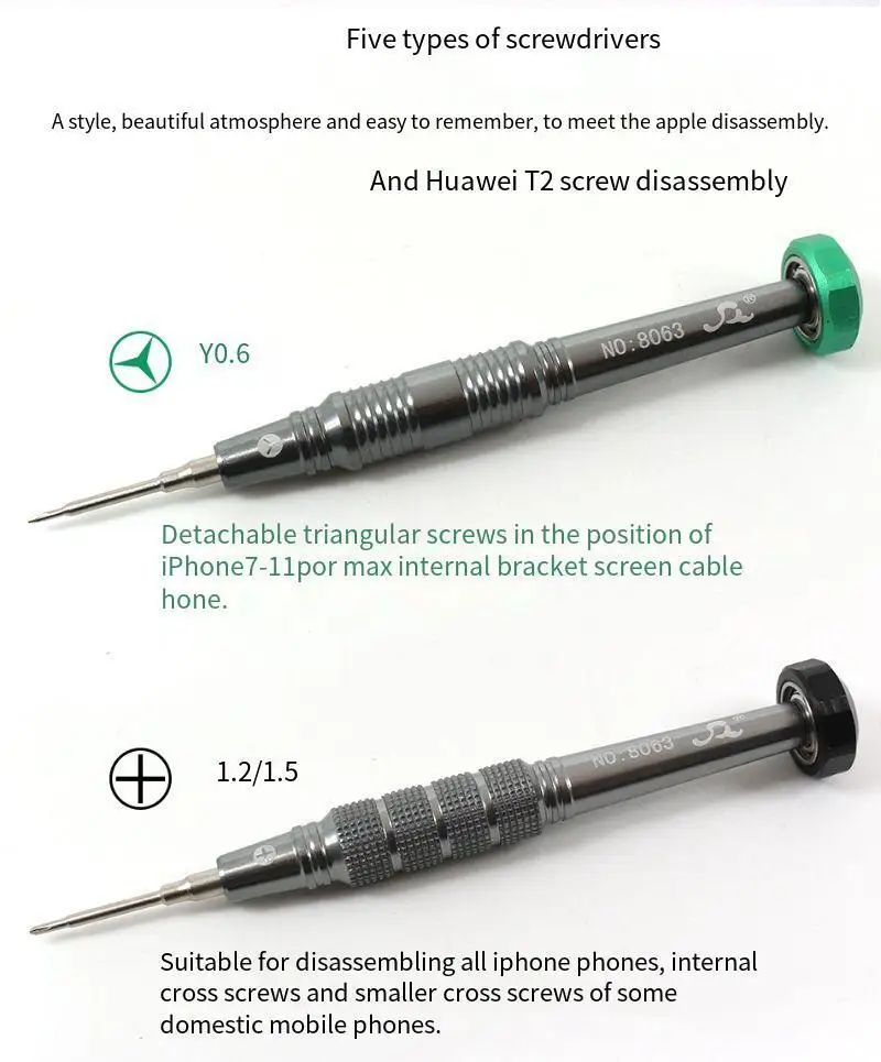 S2 Legierungsstahl Präzisions-Schraubendreher Aluminium Rutschfester Griff 360° Geräuschlos Magnetische Spitze für iPhone Samsung Huawei Reparaturen – Detail 7