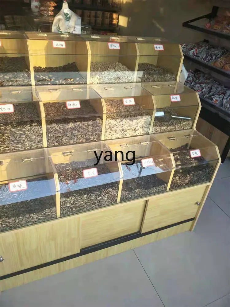 Yjq Supermarket Dried Fruit Shelf Candy Bulk Goods Bulk Weighing Coarse Grains Container Melon Seeds Display Shelf