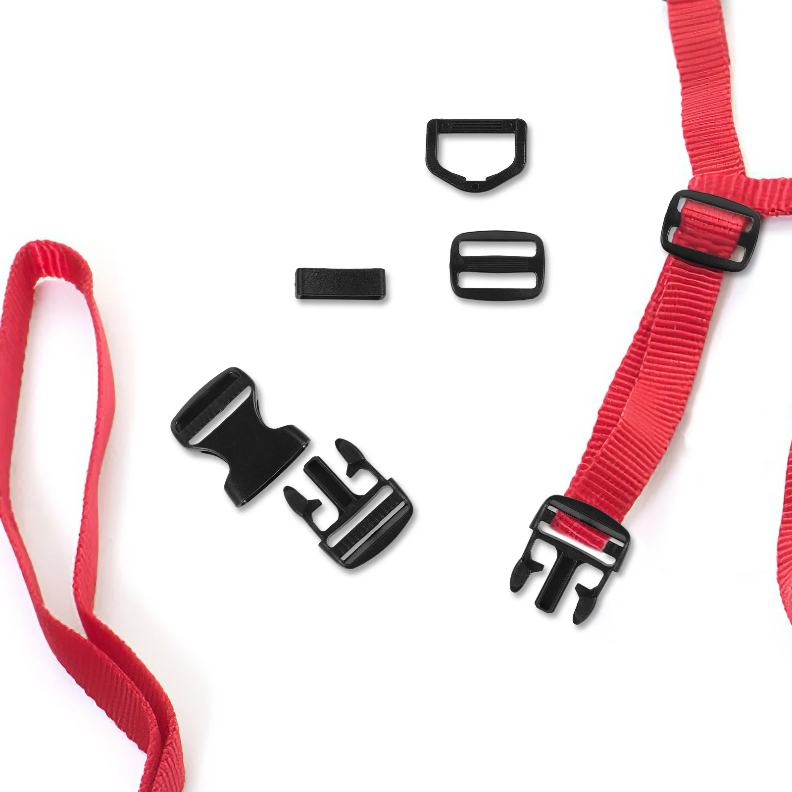 

10 Sets Pet Collar Buckle Webbing Strap slide Adjustable Durable POM Lightweight Secure Locking Quick