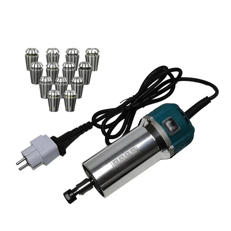 LY Spindle Diameter 64mm Air Cooled ER11 with 13pcs Collet 1.5KW 220V for DIY Engraving Milling Router Machine