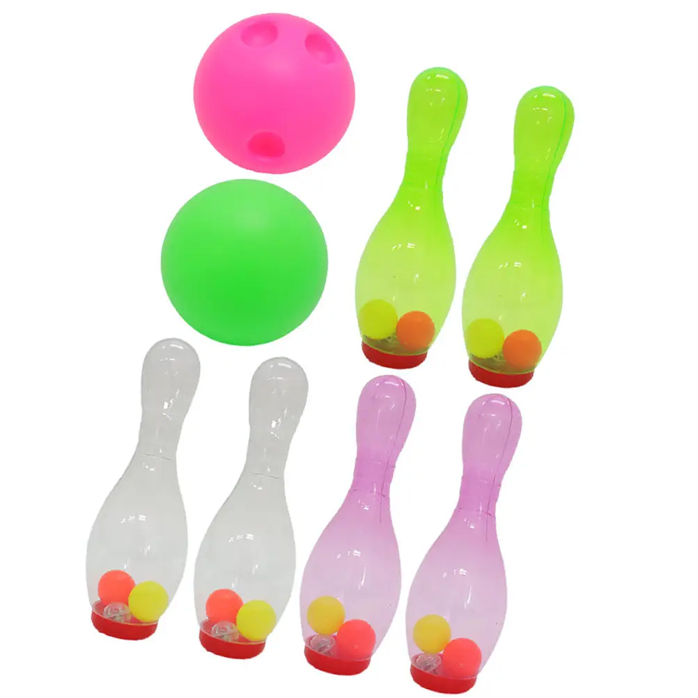 

1Set Glow-in-The-Dark Kids Bowling Set for Toddlers 2-5 Years Old Indoor Bowling Game Light Up Pins and Interactive