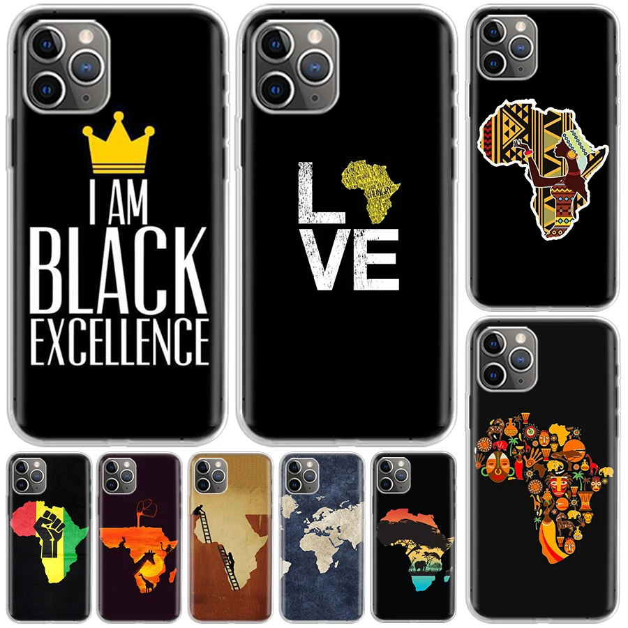 Coque peinte carte de l'Afrique pour iPhone, coque de téléphone Apple, impression personnalisée S, 11, 14, 13, 15 Pro Max, 12 Mini, X, Poly, XS, 7 Plus, 8 +