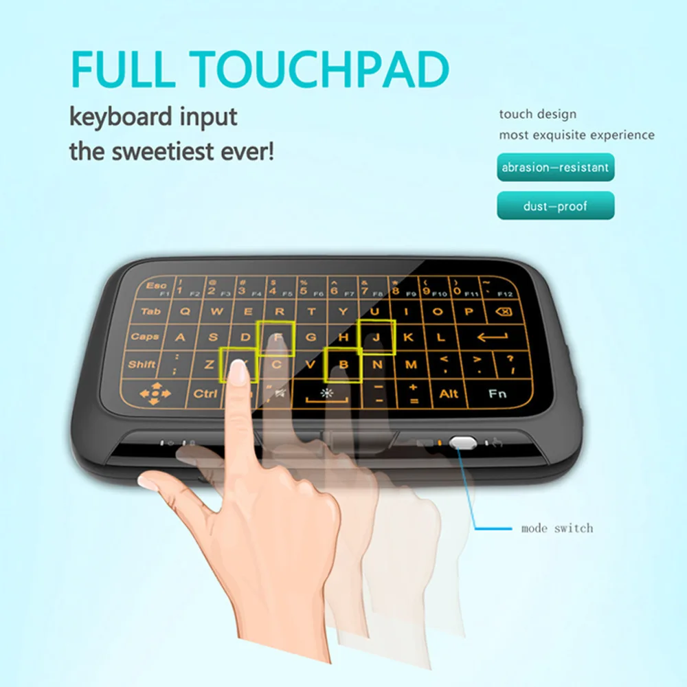 

Mini Wirelss Touchpad Keyboard Rechargable USB Ergonomic Keyboard With Backlight Gaming Portable Keypad For Laptop PC TV Box