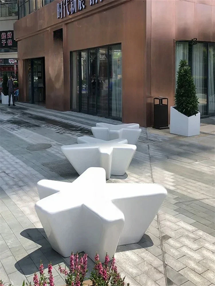 A  FRP Leisure Stool Rest Chair Outdoor Shopping Mall Art Gallery Public Area Waiting Chair