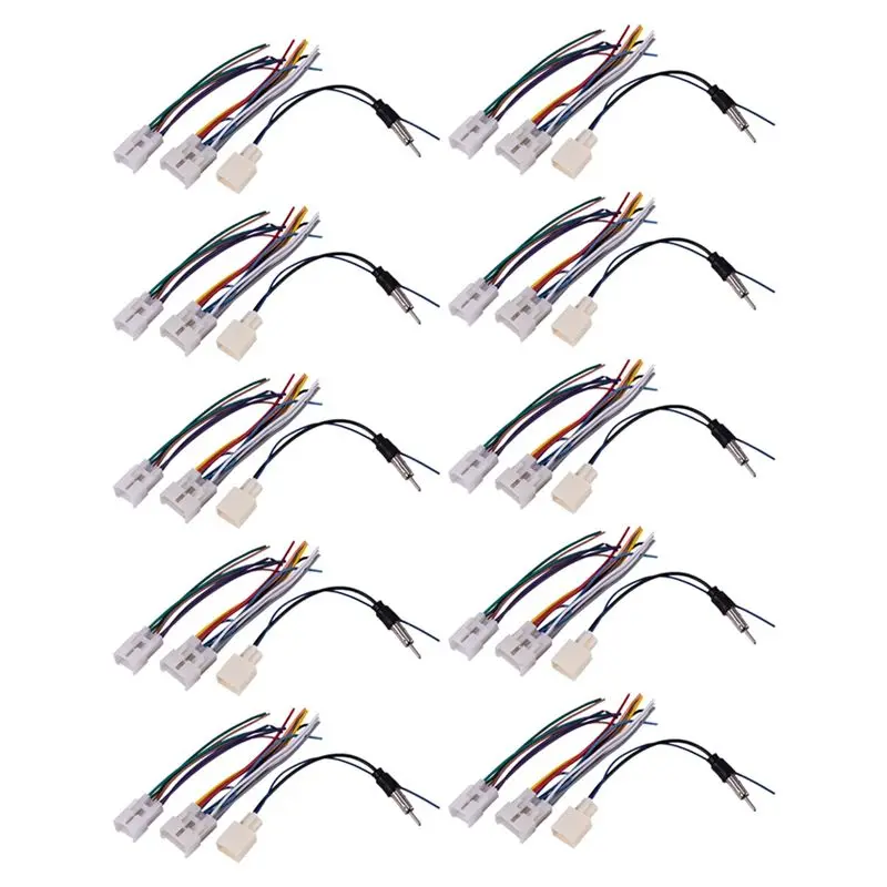 Well 20X Car Stereo CD DVD Wiring Harness For TOYOTA With Antenna Adapter Cable
