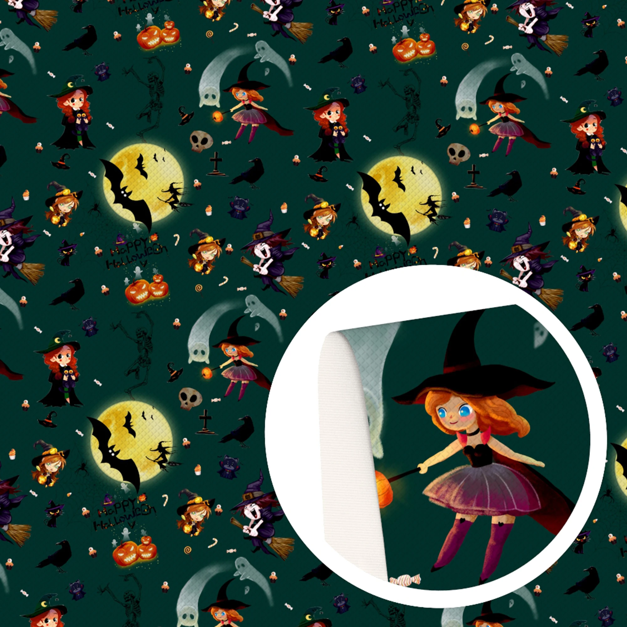 Halloween Faux skórzane arkusze duch dynia drukowane syntetyczna skóra tkanina winylowa kolczyki DIY łuki tekstylia domowe, 1Yc29257