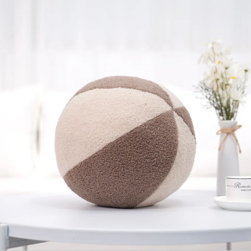 2025 Nordic Style Spherical Pillow Plush Home Sofa Bay Window Decoration Girls Yoga Ball Plush Pillow