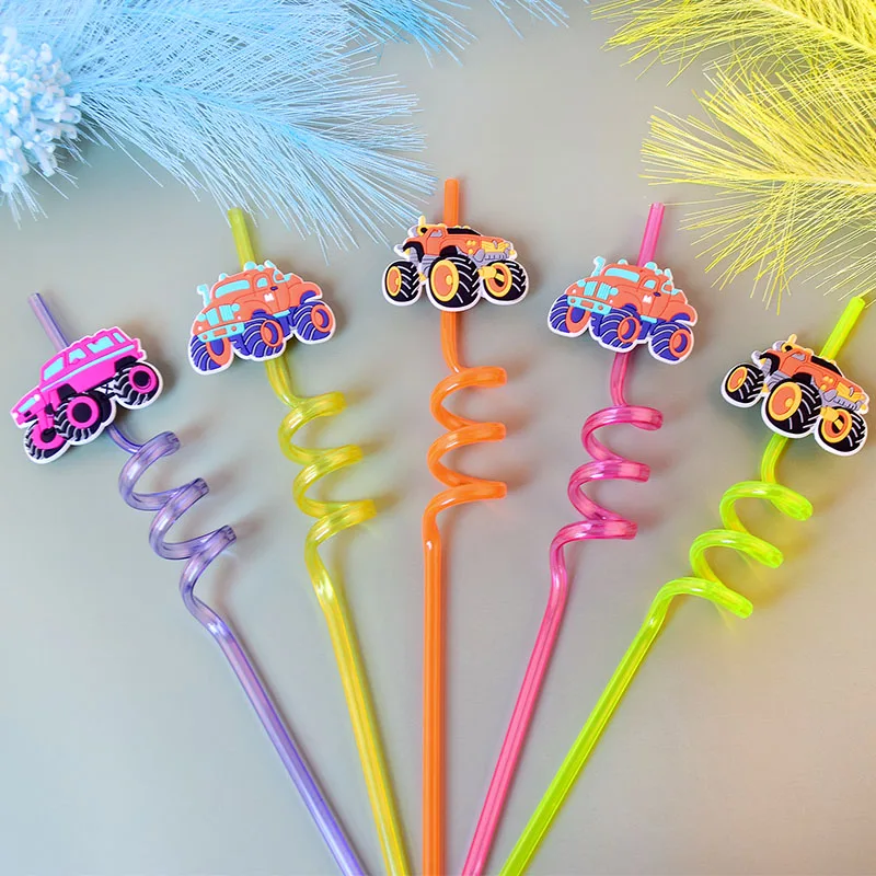 12pcs racing-themed party straws, perfect for holiday parties, birthday parties, wedding parties, and decorations