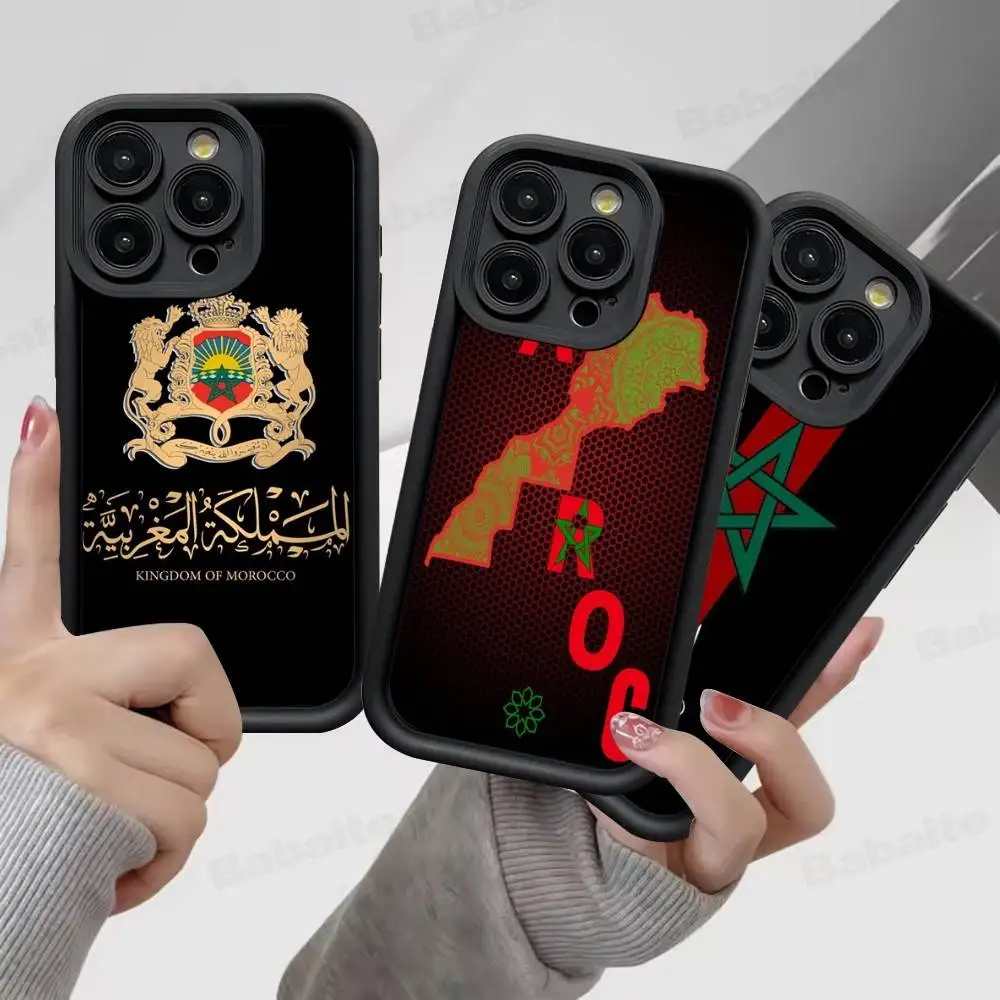 Funda de teléfono con bandera y mapa de Marruecos para IPhone 17 16 15 14 13 Pro Max Plus 12 11