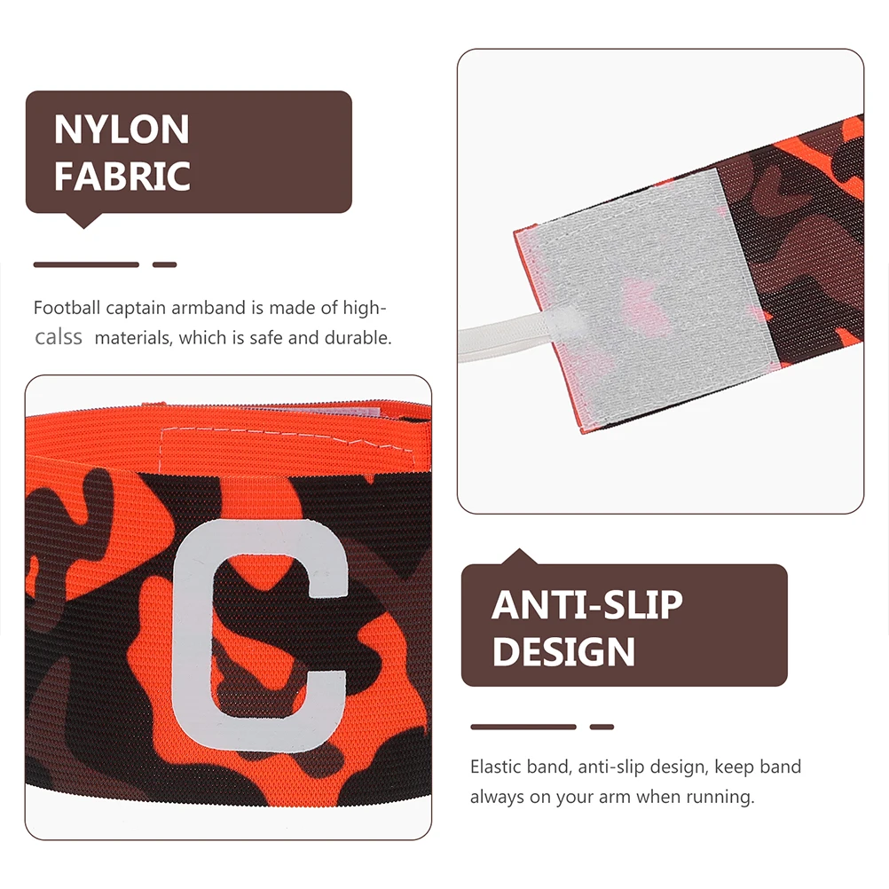 

3pcs Captain Armband Adjustable Lightweight Elastic NonSlip Football Soccer Team Leaders Arm Signs For Sports Practice