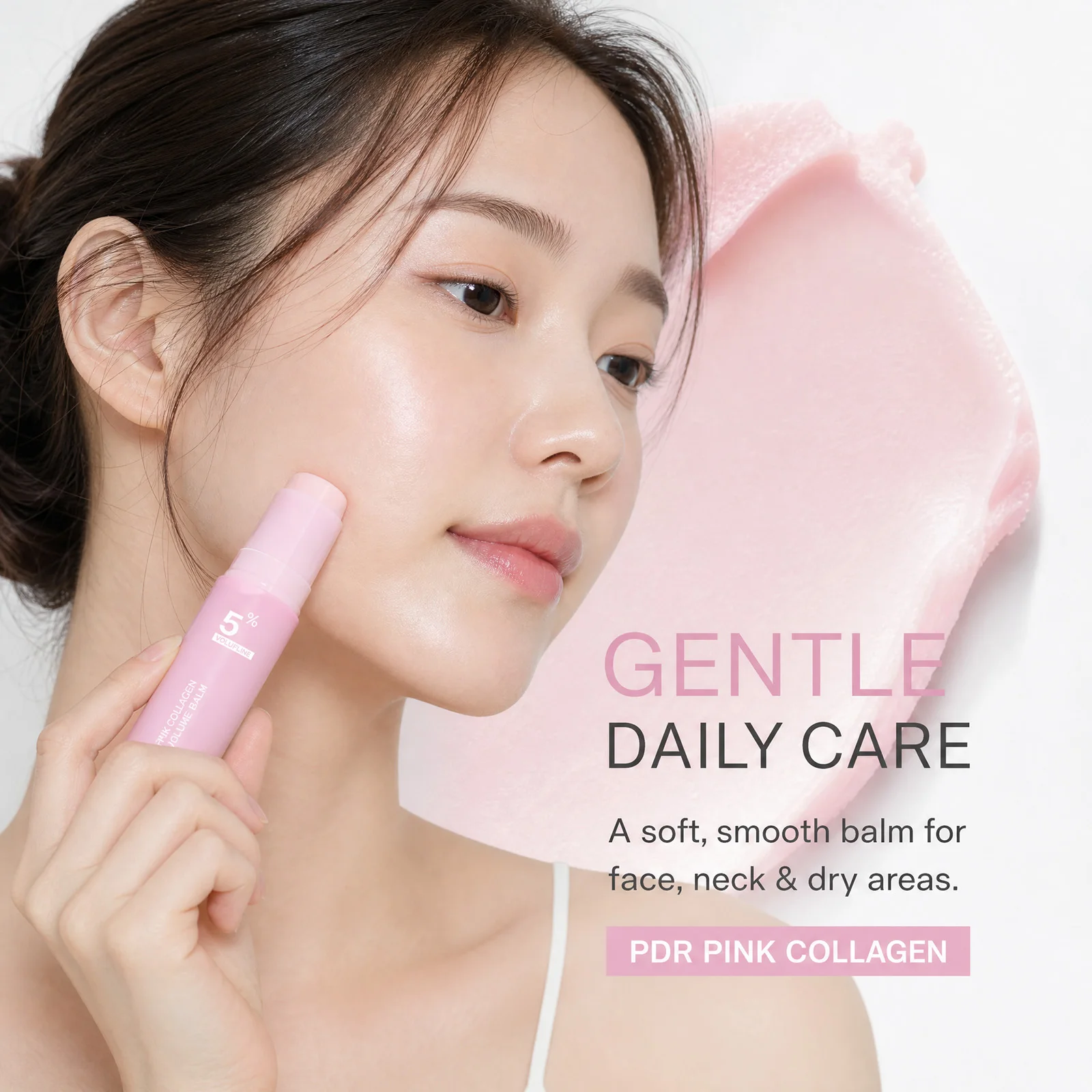 DRN Pink Collagen Volume Multi Balm Stick For Face & Body Balm for Under-Eyes, Neck, Forehead, Smile Lines Firming Stick