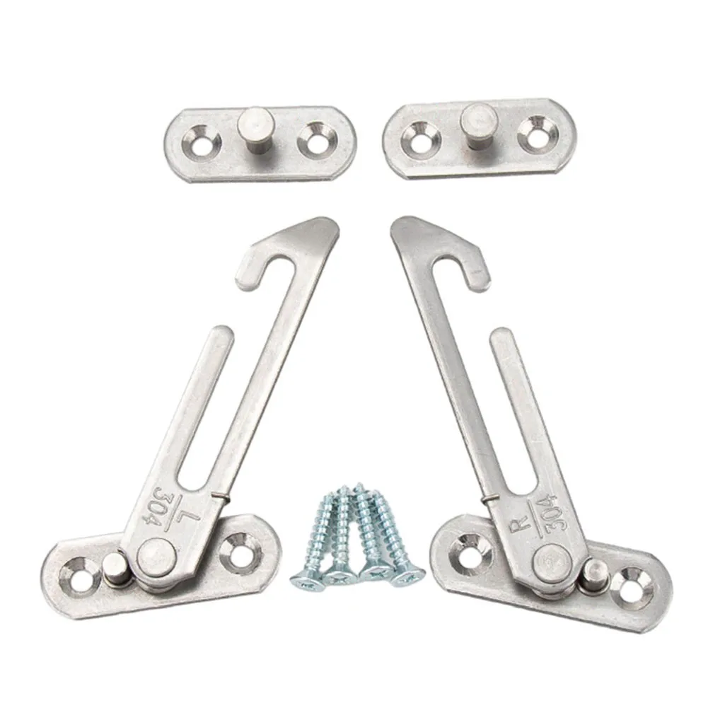 2pcs Automatic Limiter Window Security Casement Left And Right Window Wind Fixed Support Buckle Adjustable Safety Lock Hardware