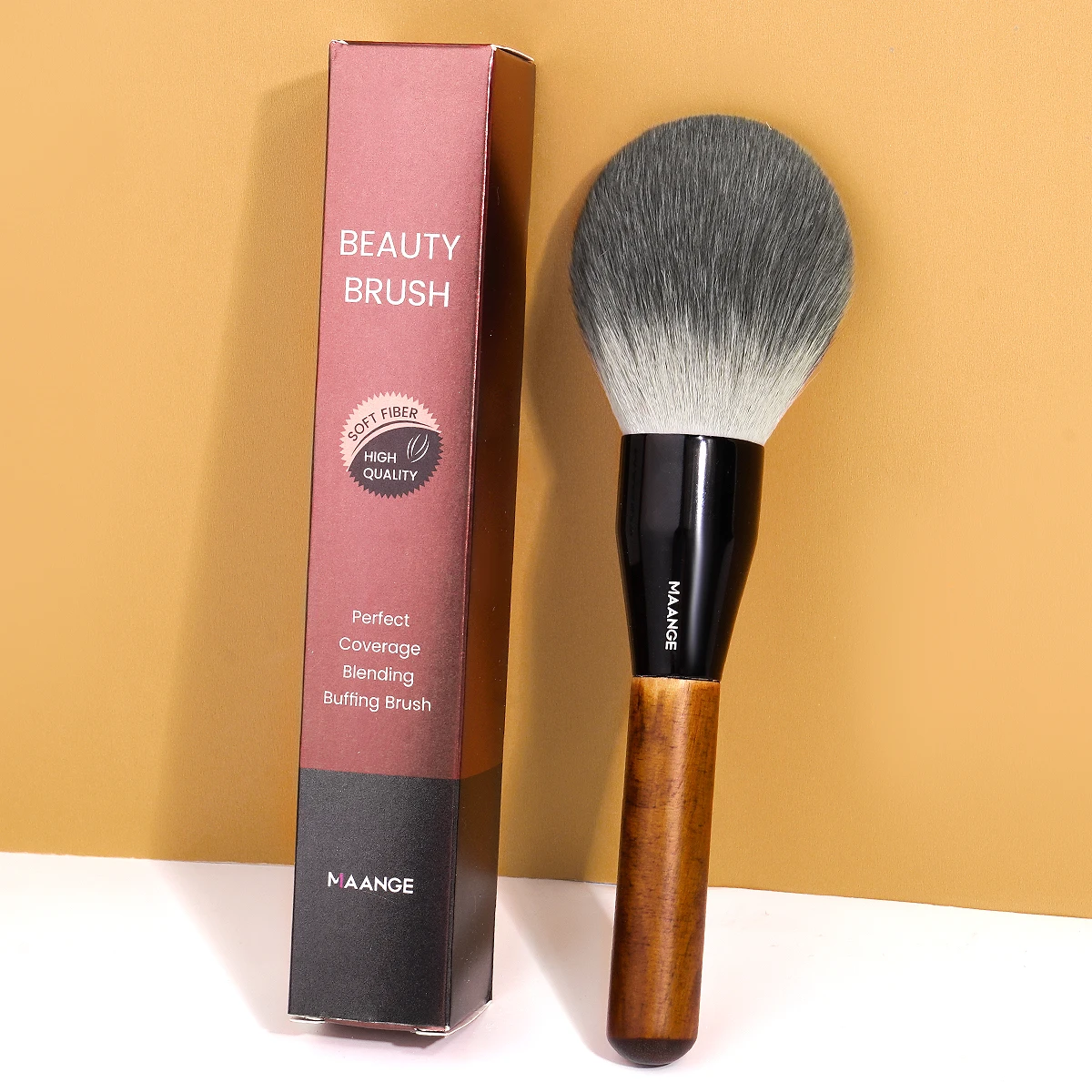 MAANGE Professional Powder Brush Large Dense Single Soft Face Even Application of Setting Powder Mineral Powder Premium Gift