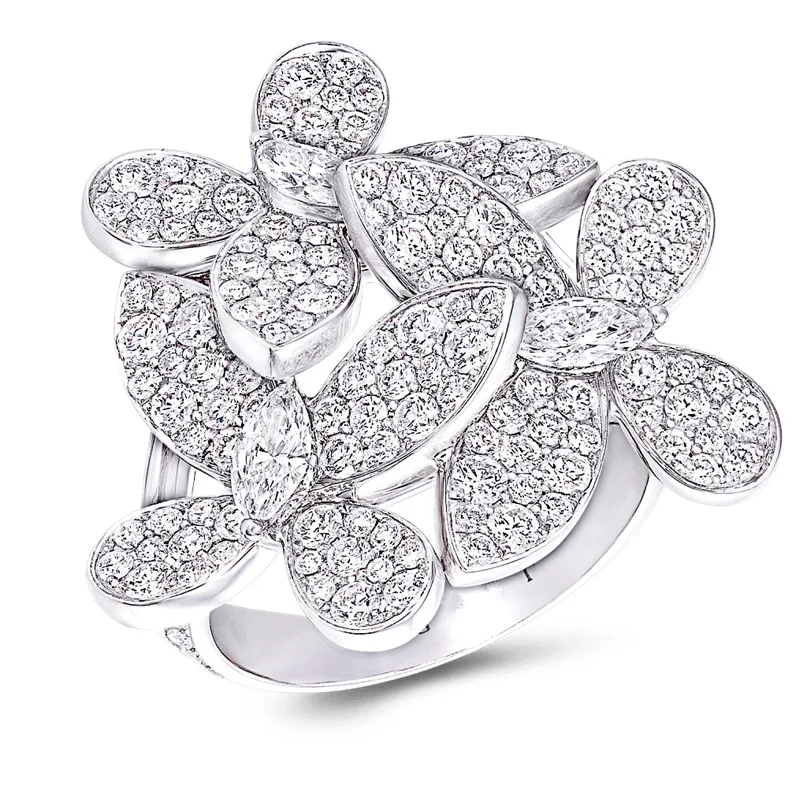 

Новое модное украшение: Цветочное кольцо с цирконом для женщин от Cao i – трансграничная новинка