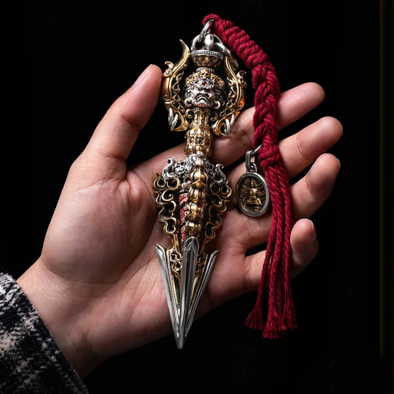 Outdoor Portable EDC Creative Vajra Ornament Keychain Finger Fidget Spinner Toy Tool