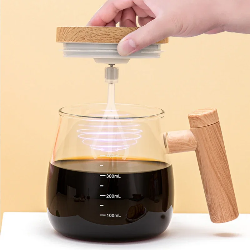 Fully Automatic Coffee Stirring Cup Portable Electric Stirring Cup Office Glass Cup Milk Cocoa Self-Stirring Coffee Mug 400ML