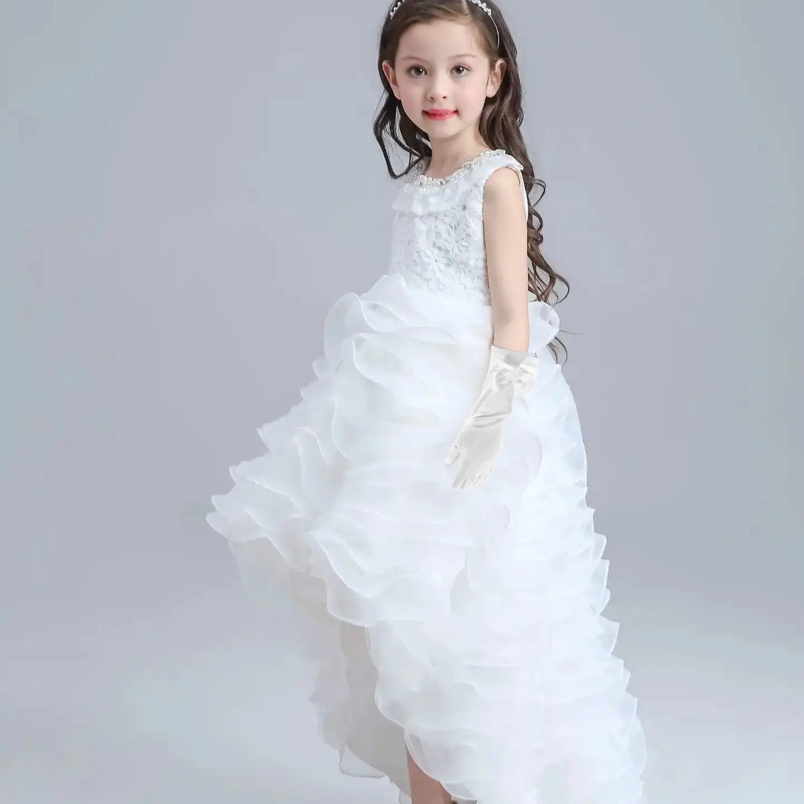 

1 Pair For Girls With Bows Soft Lace Kids Bow Women Party Wedding Flower Girl Princess Gloves For Women Gloves