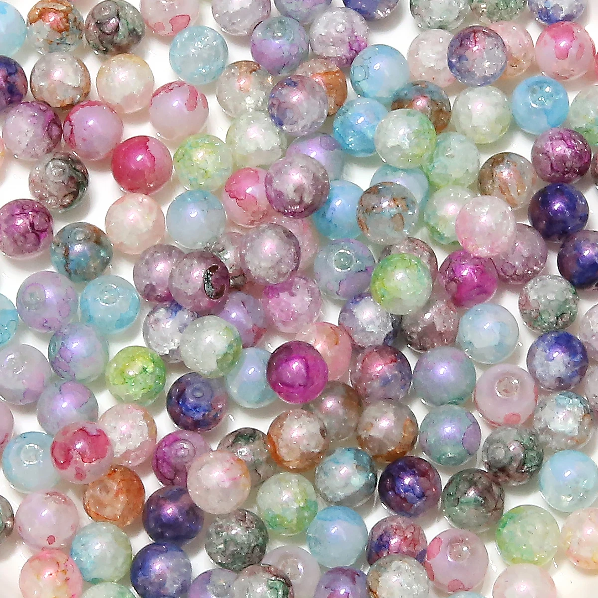 10mm 20Pcs/Bag Glass Aurora Purple Round Beads Full of Vitality and Unique Scattered Beads Handmade DIY Jewelry Bracelets Earrin