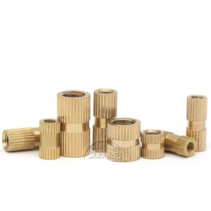 10-100pcs Brass insert nut  m1.6 M2 M2.5 M3 M4 M5 m6 m8 m10  knurled round  injection moulding insert nuts