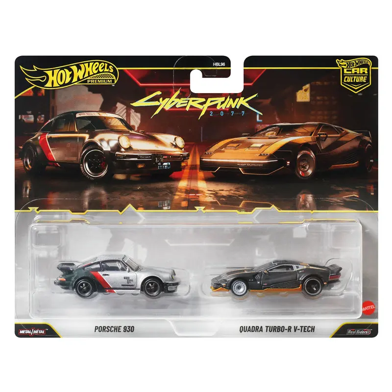 2026 Original Hot Wheels Premium 1/64 Car Culture Cyber Punk Posche 930 QUADRA Einszu 64 Hotwheels 1:64 Car Model HBL96/6Y-JHW53