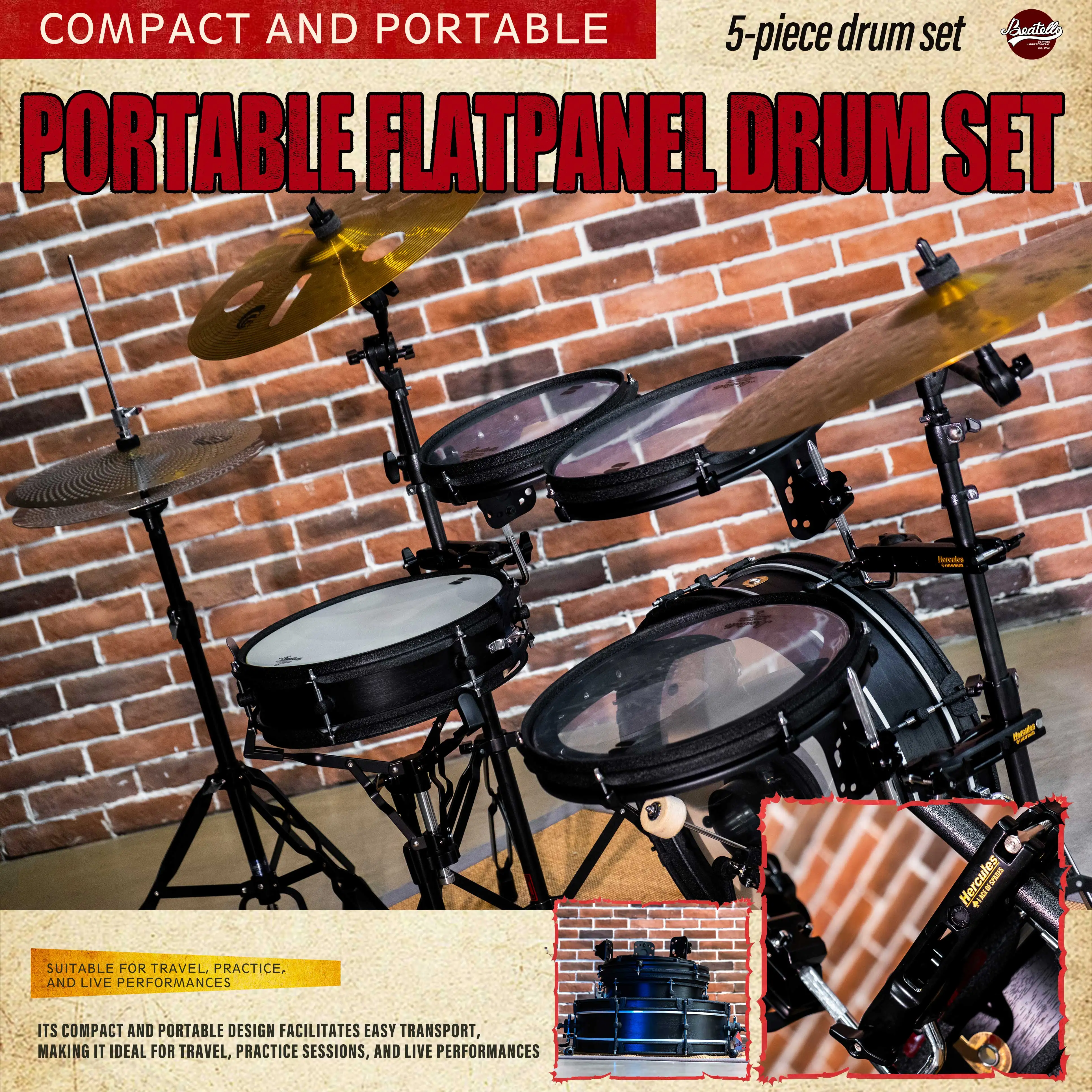 Mesh Head Electric Drum Set 5 Drums 3 Cymbals Electronic Drum Kit For Beginners Students Practice Training Sale