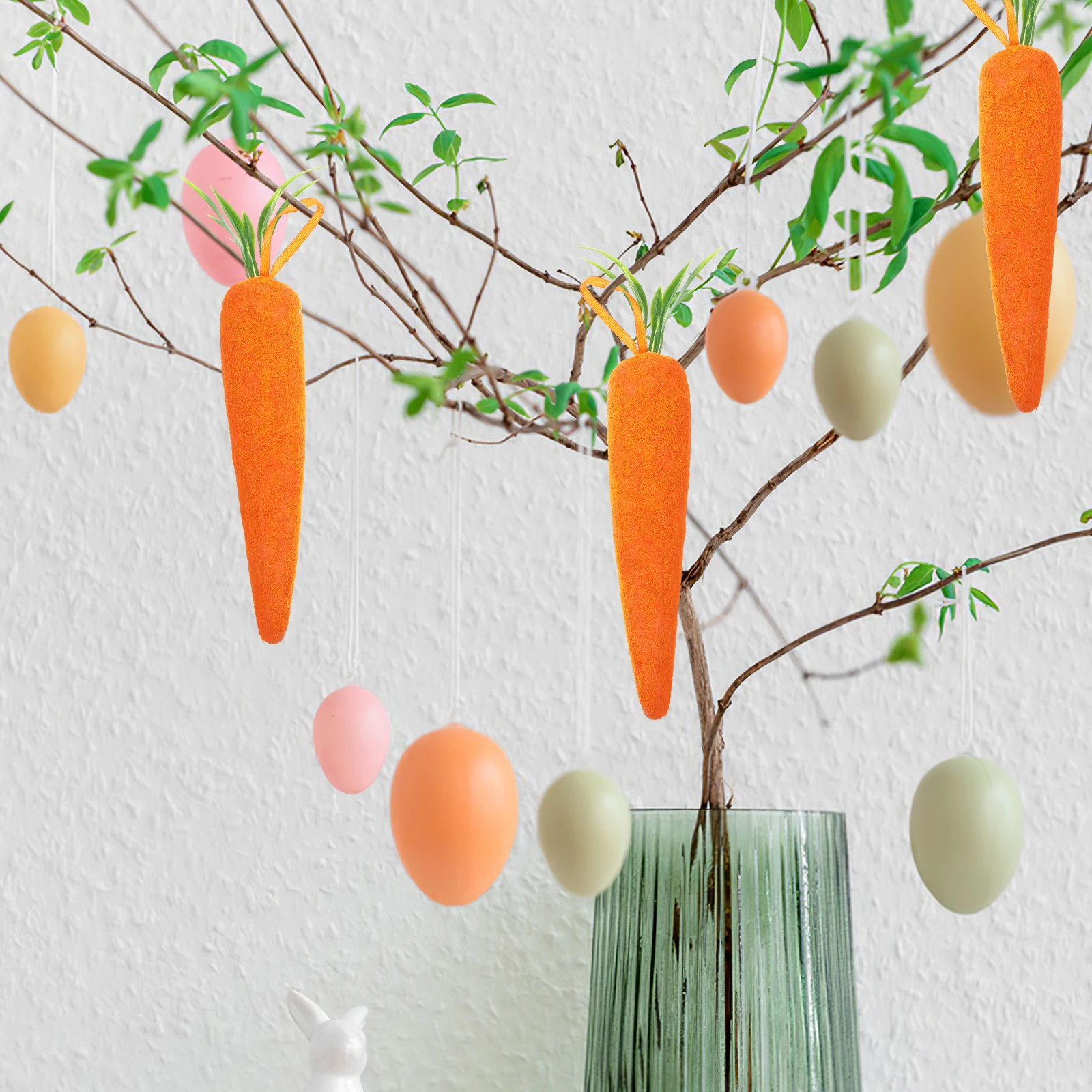 

4pcs Carrot Decorations Hanging Artificial Carrots Foam Easter Party Decor Novelty Rabbit Pendant Home Accessories